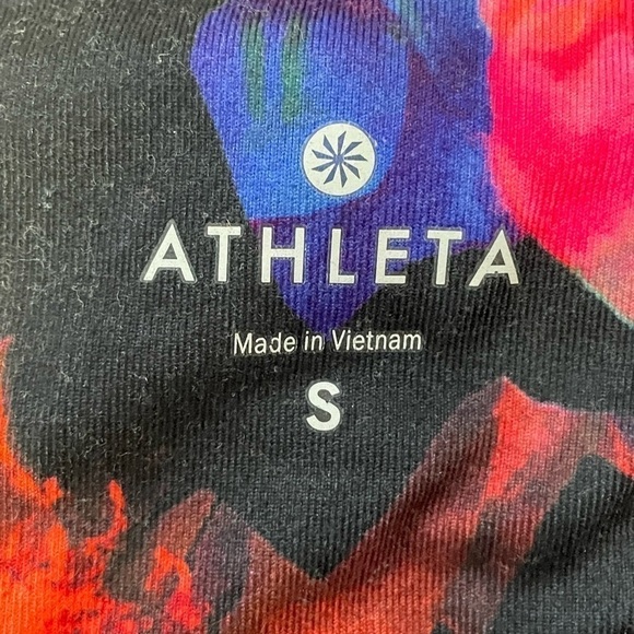 Athleta High Rise Mystique Chaturanga Floral Mesh Leg Capri, Pink, Black, Small - Picture 8 of 10